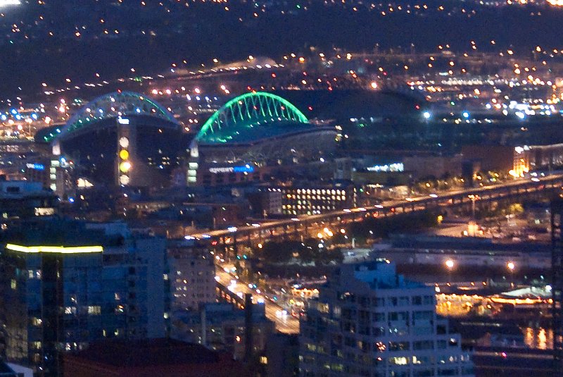 Seattle080309-8455-2.jpg - Downtown Seattle Skyline, Qwest Field, SafeCo Field as viewed from the SE side of the Space Needle Observation Deck