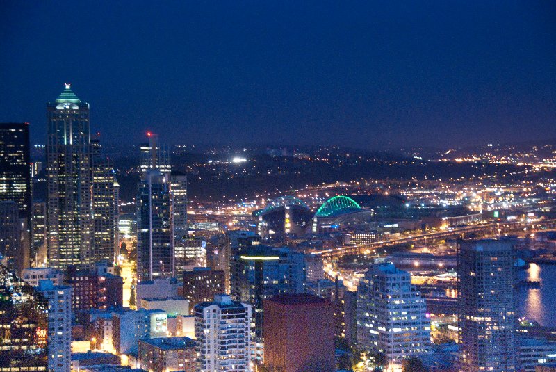 Seattle080309-8455.jpg - Downtown Seattle Skyline, Qwest Field, SafeCo Field as viewed from the SE side of the Space Needle Observation Deck