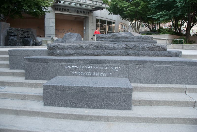 Seattle080309-8522.jpg - Garden of Remembrance at Benaroya Hall by Robert Murase. Washington State War Memorial.