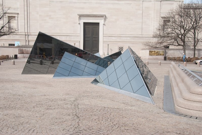 WashDC032709-4290.jpg - National Gallery of Art - Glass Pyramid design over the tunnel connecting the East to the West Building (background), by IM Pei