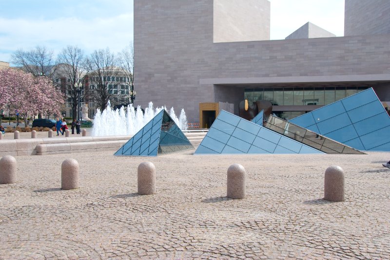 WashDC032709-4296.jpg - National Gallery of Art - Glass Pyramid design over the tunnel connecting the East (background) to the West Building, by IM Pei