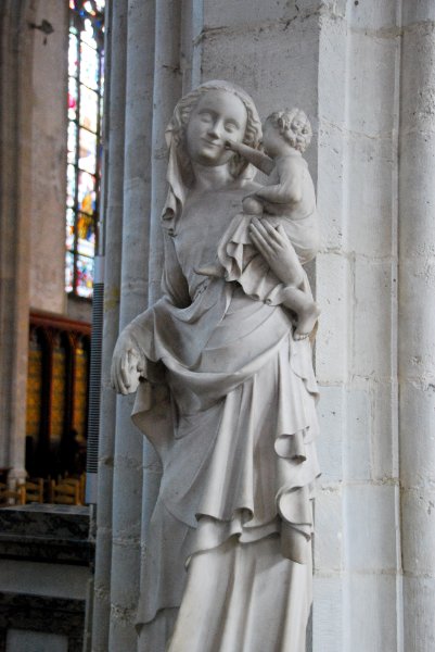 Antwerp021610-1431.jpg - Madonna with Child (c 1350). By the "Master of the Maasland marble Madonnas."