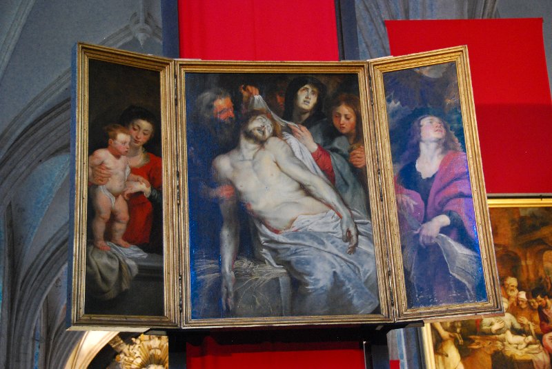 Antwerp021610-1436.jpg - Peter Paul Rubens. Christus op het stro / Christ on the straw. Epitaaf van Jan Michielsen en Maria Maes. 1618, Olieverf op paneel. Koninklijk Museum voor Schone Kunsten Antwerpen