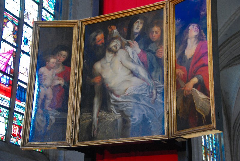 Antwerp021610-1437.jpg - Peter Paul Rubens. Christus op het stro / Christ on the straw. Epitaaf van Jan Michielsen en Maria Maes. 1618, Olieverf op paneel. Koninklijk Museum voor Schone Kunsten Antwerpen