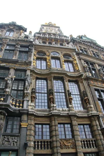 Brussels021310-0929.jpg - La Louve(right), Le Cornet (center), Le Renard (left) in Grand Place