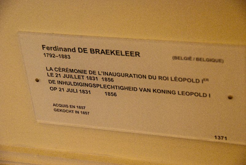 Brussels021410-1081.jpg - Ferinand DE Braekeleer Belgium 1792-1883, La Ceremonie de L'Inauguration du Roi Leopold 1st Le 21 Jully 1831, 1856