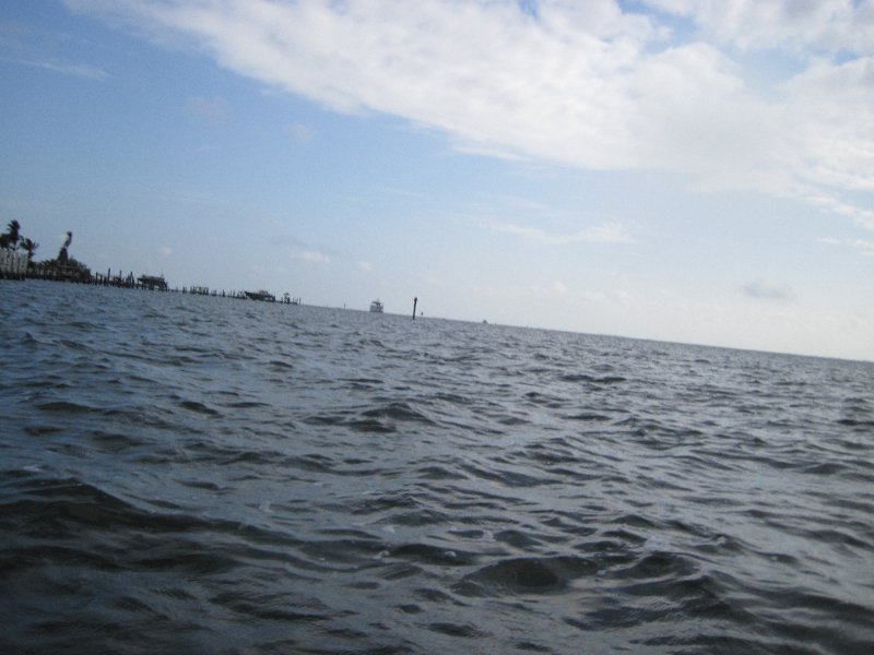 Captiva051310-0807.jpg - Choppy waters in Roosevelt Channels, just off of McCarthy Marina.  Looking North, the sky is clear; but South, it looks like a storm is blowing in.