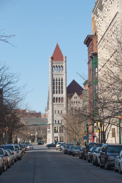 Syracuse041010-2239.jpg - Syracuse City Hall, view looking North on Montgomery, standing on Columbus Circle