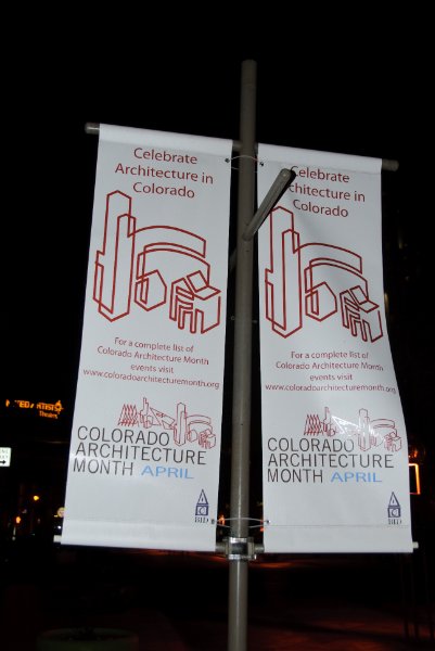 Denver041410-2387.jpg - Celebrate Architecture in Colorado, wwwcoloradoarchitecturemonth.org.  Poster on the 16th Street Mall