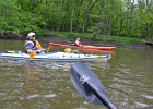 Cathie and Liz  Cathie and Liz paddling in the Wheeling section of the Des Plaines River Canoe and Kayak Marathon, 2017 : 2017.kayaking, Des Plaines River, Des Plaines River Canoe and Kayak Marathon, paddling