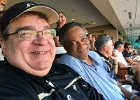 Purdue President's Skybox  Jack with Joe Barry Carroll. Purdue vs Michigan football game, watched from skybox of the university president. Purdue Homecoming. : 2017, Football, Homecoming, IN, Indiana, Purdue, Purdue vs Michigan, Ross-Aide Stadium, West Lafayette