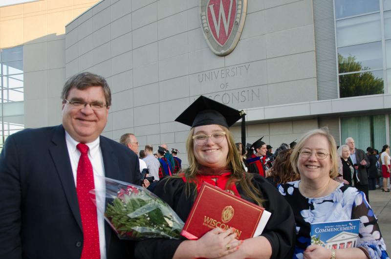 Post Graduation in front of Kohl Center