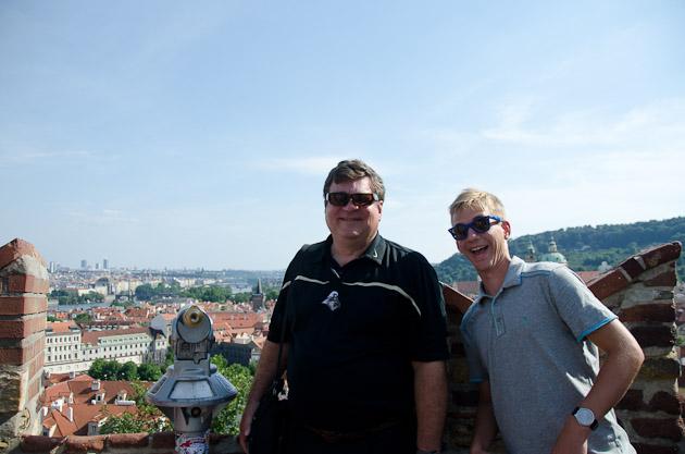 Jack and Mike. View of Prague from Royal Garden. Pražský hrad / Prague Castle Jack and Mike