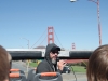 Tour bus over the bridge Tour bus over the bridge