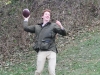 Playing catch in the back yard, Thanksgiving 2013