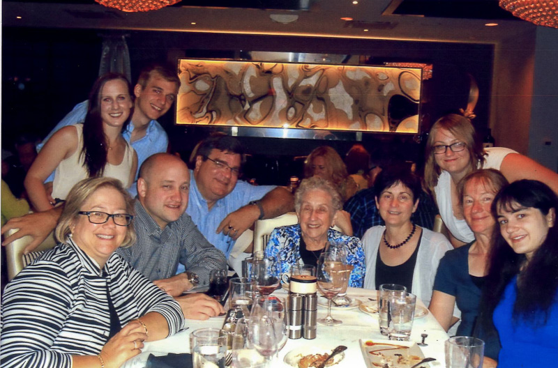 Sue, Cathie, Grandma, Vicki and BIll visiting for birthday. Dinner at Morton's