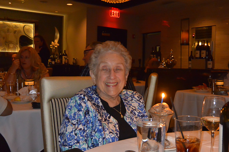 Sue, Cathie, Grandma, Vicki and Bill visiting for birthday. Dinner at Morton's
